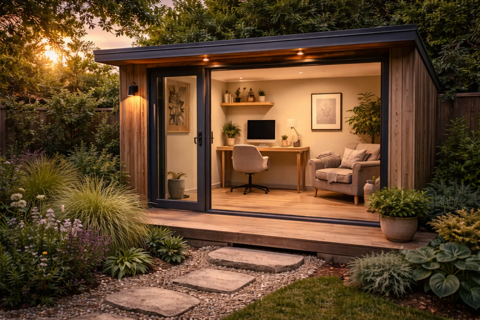 Kant en klaar kantoor in tuin